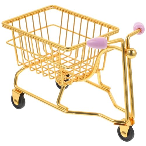 Vobumix Mini Carrito De Compras, Carrito De Supermercado En Miniatura, Organizador De Borlas para Tocador De Mujeres Y Niñas, Decoración De Escritorio.