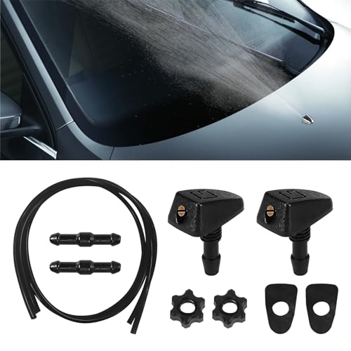 deemars Kit de Toberas de Lavado de Parabrisas, Montaje de la Boquilla del Lavparabrisas Delantero y Manguera de Fluido con Conectores, Limpiacriventana Spray Universal para Coches