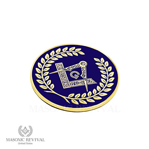 Image of Masonic Revival Insignia Auto Car Decal Emblem (Gold /Blue)