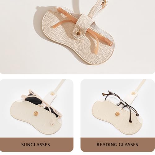 Image of K Luxury Sunglasses Cases with Strap Stotage Bag Leather Reading Eyeglass Case Portable Case Soft Pouch for Women