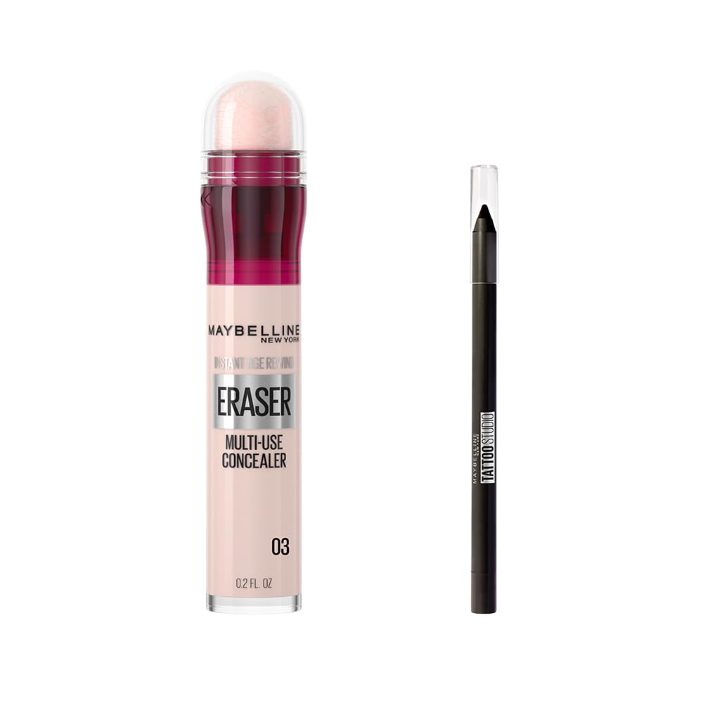 Maybelline New York Instant Anti Age Eraser Kapatıcı 03 Fair & Mini Tattoo Liner Gel Pencil Makyaj Seti