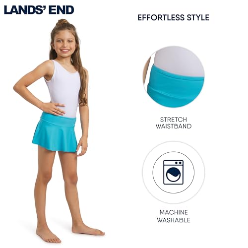Image of Lands' End Girls' Swim UPF 50+ Stretch Waist Attached Bikini Bottom Swim Skirt