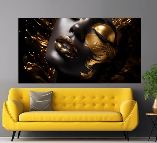 Peinture sur toile lèvres femme africaine grand format pour habiller un mur de salon