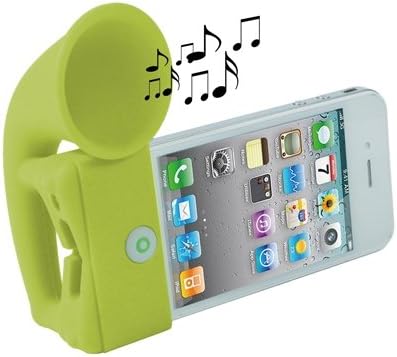 Portable Amplifier, Silicone Horn Stand Speaker for iPhone 4 & 4S / 3GS / 3G (Green)