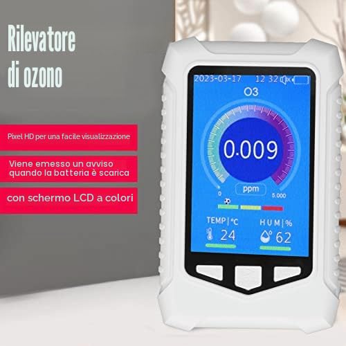Rivelatore di Ozono + Temperatura + Umidità, Rilevatore d'aria Display LCD da 3,5 pollici Misuratore di ozono Misuratore Portatile