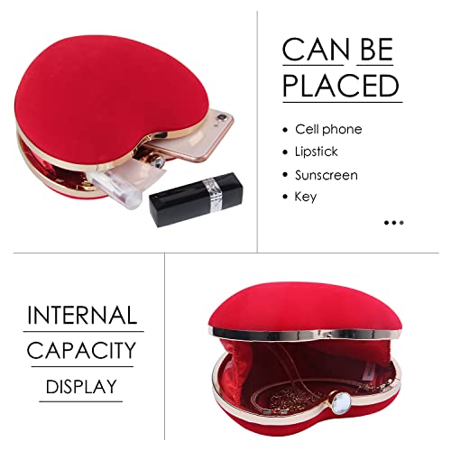 Lui Sui Women Heart Purse Wedding Party Evening Bag Cute Heart Shaped Clutch Small Cocktail Prom Tote Handbag thumb #4