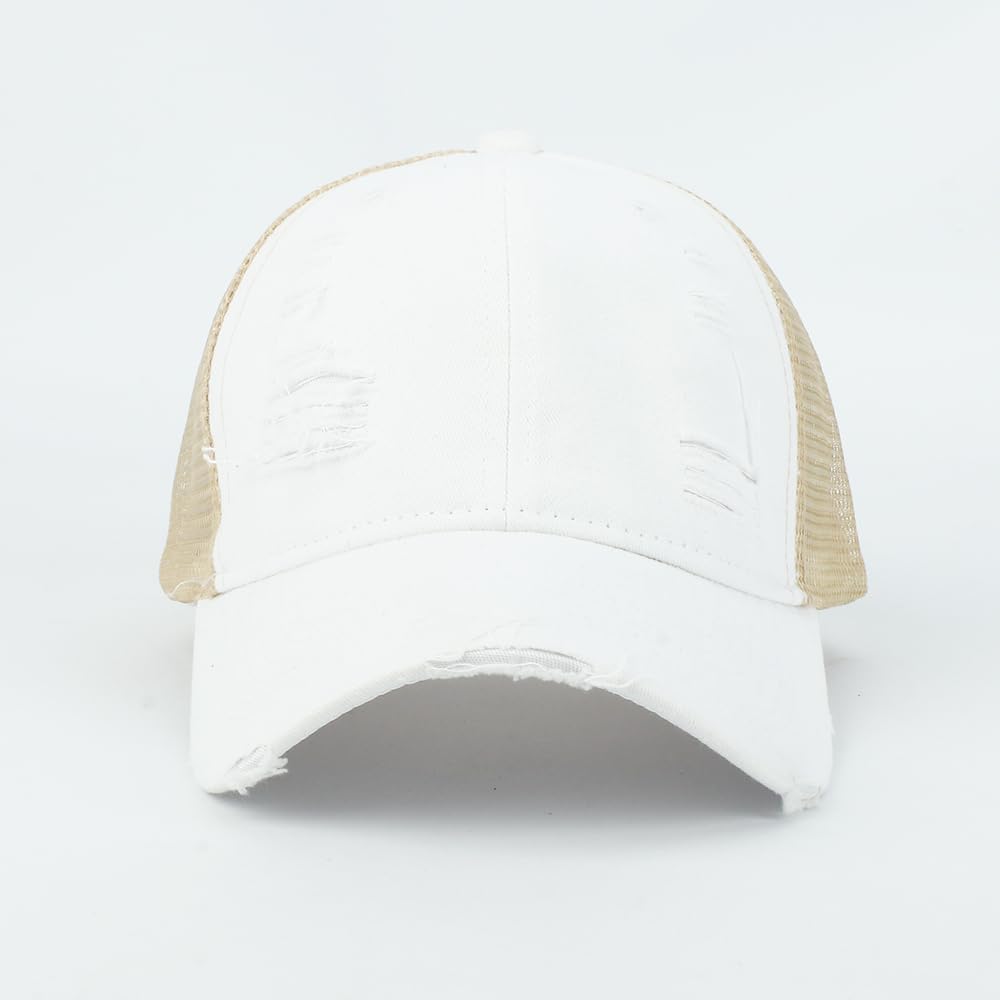 Trucker Hat Distressed Baseball Cap Golf Cap Adjustable Sportswear Hat for Men Women Unisex