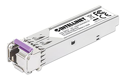 508797 Transceiver SFP Fibra Ottica Monomodale LC 1000Base-BX Bidirezionale WDM argento