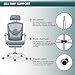 DUMOS Home Office Desk Chair with Footrest, High-Back Mesh Rolling Swivel Reclining Chairs with Wheels, Comfortable Headrest, Lumbar Support, Comfy Arms for Home, Office, Gaming, Student,Elegant Grey