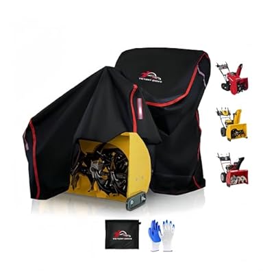 VICTORY DRIVE 600D Snow Blower Cover, Heavy Duty Waterproof Snow Blower Cab Enclosure with Rear Zipper and Reflective Straps – Universal 24-28 inch Fit (for EGO, Honda, Toro, Etc)