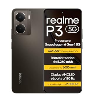 realme P3 5G Smartphone 8+256 GB, Processore Snapdragon 6 Gen 4 5G, Batteria titanica da 5260mAh,Ricarica rapida da 45W, AMOLED da 120 Hz, Luminosità di picco a 2.000 nit, IP69, Grey