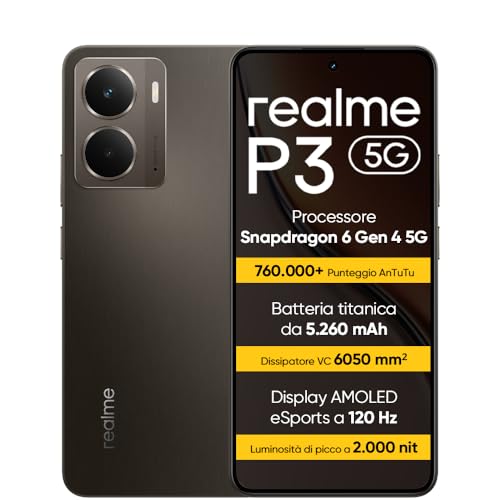 realme P3 5G Smartphone 8+256 GB, Processore Snapdragon 6 Gen 4...