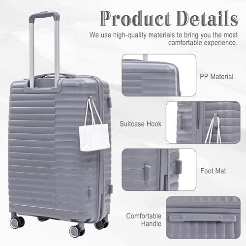 Image of Hardside 4 Luggage Set, Lightweight Wave Suit Case with Spinner Wheels
