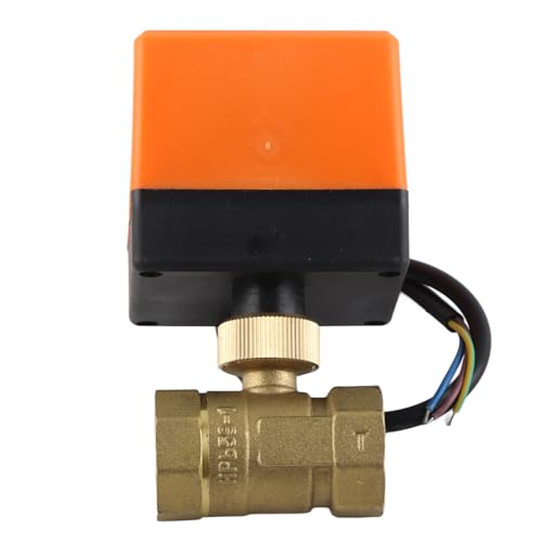 YDuupxe Válvula de Bola Motorizada de Latón, Actuador de 2 Vías DC 12 24V con Conexión de Tuerca, para Control de de Fancoil HVAC y Agua Fría y Caliente