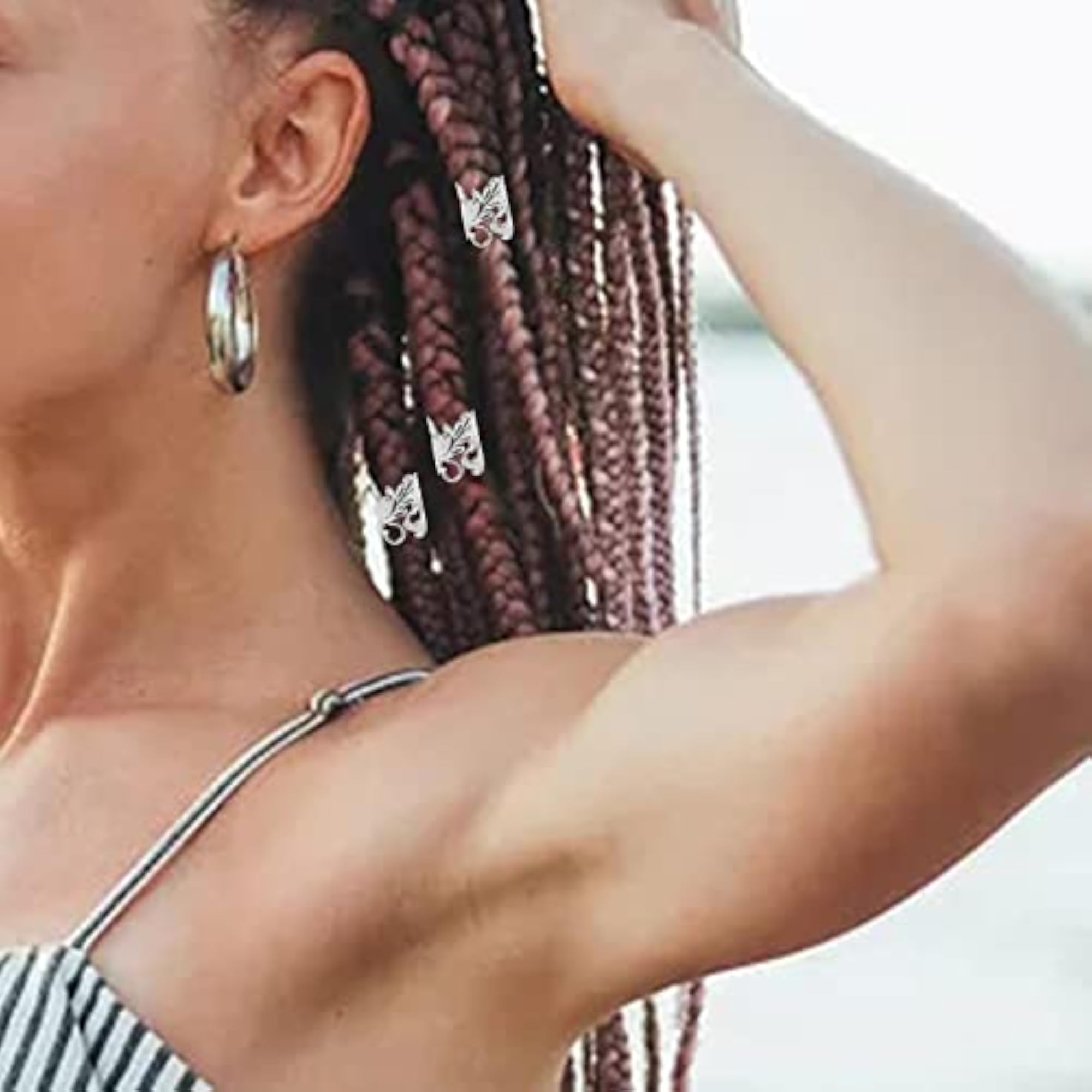 50X Dreadlocks Beads Hair Braiding Rings Clips Alloy