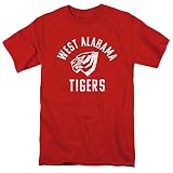 University of West Alabama Official Large Logo Short Sleeve Mens Cotton T-Shirt,Red, Large