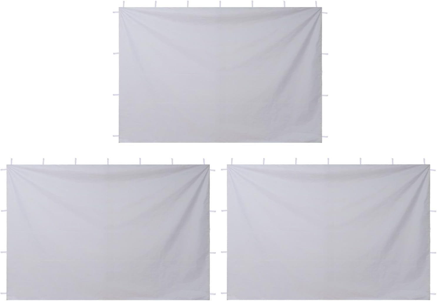 Xone | Set 3 pezzi Tenda laterale per Gazebo 3x3m, tessuto impermabile Anti-UV 99% | solo 3 Pareti Laterali colore Bianco