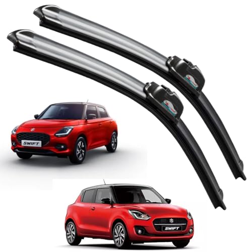 Image of Frameless Rubber Car Wiper Blades Set of 2 Compatible with (Swift (2018-Till Date) (D-20,P-19))
