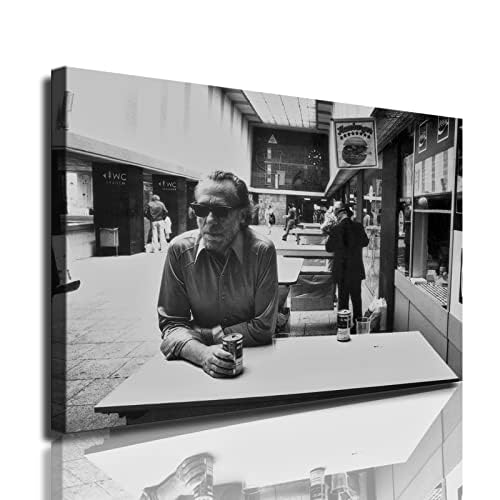 Charles Bukowski Poster, Writer Charles Bukowski Vintage Black and White Photo Poster Print, Wall Art Home Decoration Retro Poster Art Wall Decor (12x18inch No Frame)