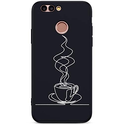 JCKHM Compatible with Huawei Nova 2 Plus Silicone Case Cover Fashion Matte TPU Silicone Soft Cover Protective Cover Coffee
