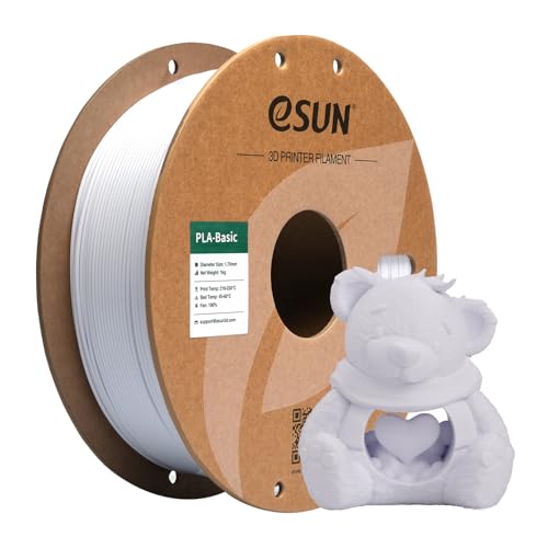 Image of eSUN PLA Basic Filament 1.75mm, 1KG Spool (2.2 LBS) High Speed Printing 3D Printer PLA Filament,Designed for Fast Printing, Cold White