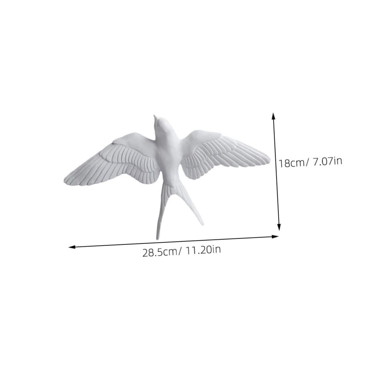 Decorazione da Parete Uccelli 3D 3 Pezzi in Resina Bianca