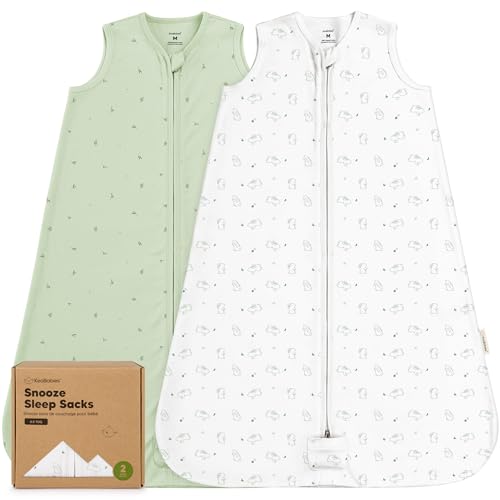 Image of 2-Pack Baby Sleep Sacks, Zipper Wearable Blanket - 0.5TOG Organic Cotton,Lightweight,Soft Cozy Toddler Sleeping Sack 6-12 months,Easy to Wear Large Newborn Transition Swaddles Sleepsacks (Bunnies, M)