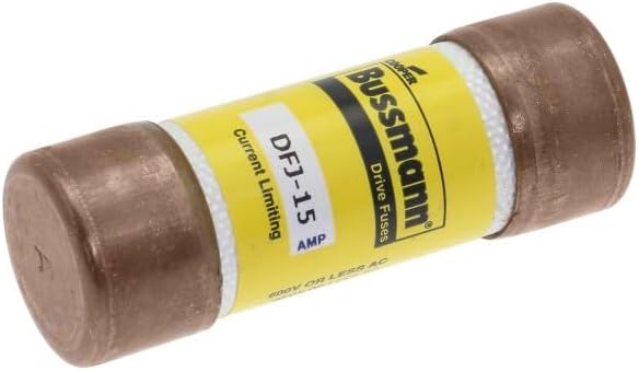 Bussmann DFJ-15 DFJ 15A DFJ15 600Vac Class J Drive Fuse High Speed Fuse, Yellow