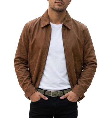Image of Summer Lightweight Canvas Breathable Cotton Jacket For Men | Punk Gothic Brando Biker Coat Classic Rock Streetwear Belted Jacket