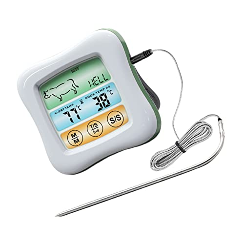 Mobestech Termómetro De Pantalla Táctil Asado Comida De Cocina Parrilla Termómetro Para Carne Termómetro De Alimentos Para Cocinar Termómetro De Sonda Termómetro Digital Acero Inoxidable 304