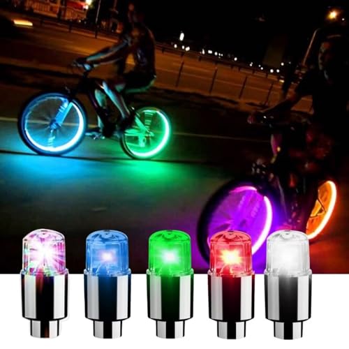 6 Pack 2025 Nuevas Luces de Válvula de Bicicleta Multicolor Lámpara LED para Ruedas de Bicicleta, Carro y Motocicleta miniatura 3