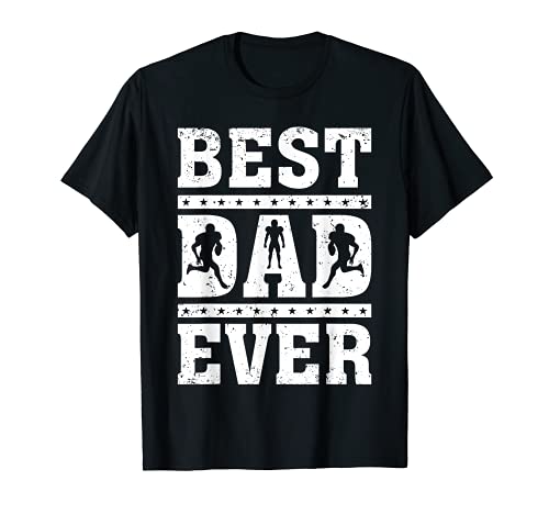 Football Lover Best Football Dad Ever Father's Day T-Shirt, Black