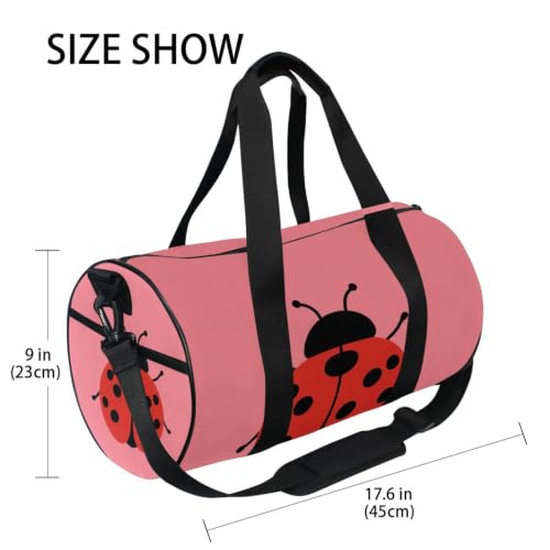 Bolsa de gimnasio redonda y ligera con estampado de lunares 4