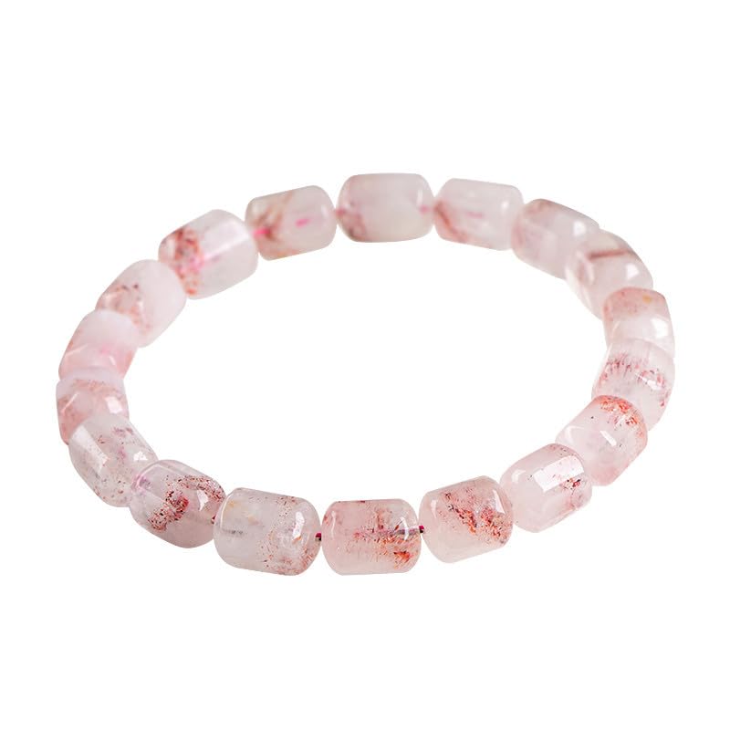 Bracelet Super Sept en perles de quartz fraise or, cadeau idéal 5x7mm
