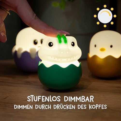 MegaLight Blind Box Mini Nachtlichter für Kinder | Mystery Box | zufällige Figurenauswahl | 1 aus 9 zum Sammeln l 4 Verschiedene Lichtfarben | stufenlos dimmbar | mit Anhänger | EGGY’S Mystery Lights