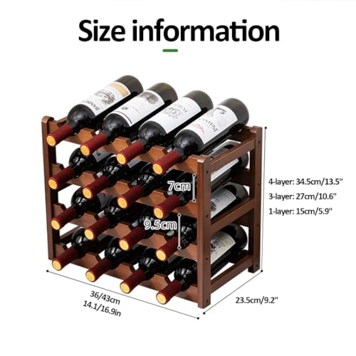 Soporte para botellas de vino de bambú para 12 botellas miniatura 2