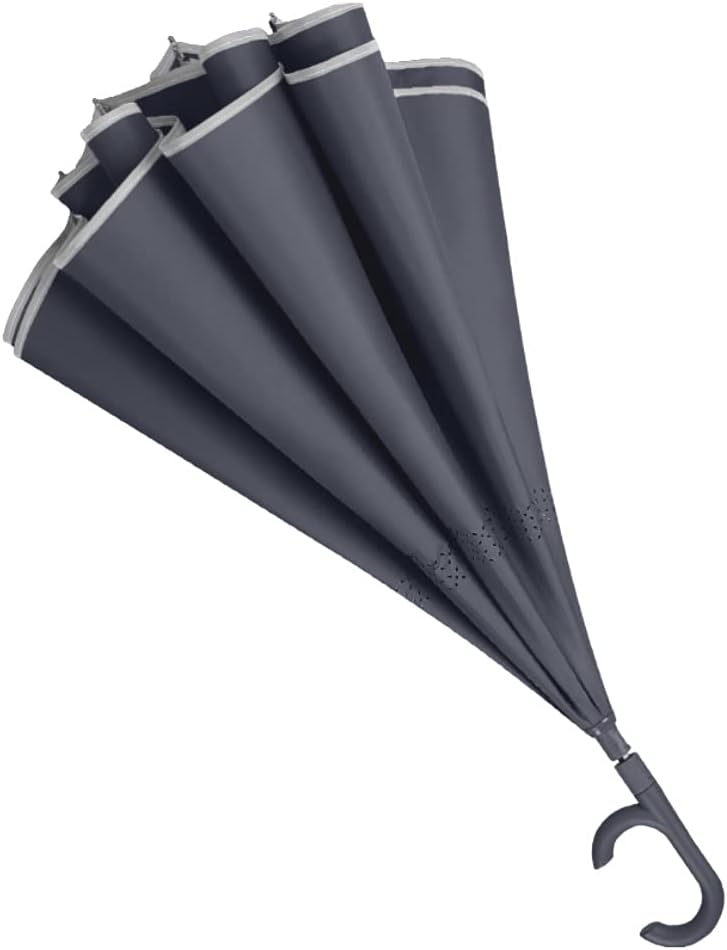 Inverted Umbrella for Car Windproof Automatic Golf Umbrella with C-Shaped Handle Upside Down Reverse Umbrella for Women Men Golf Umbrella for Adults Men Women