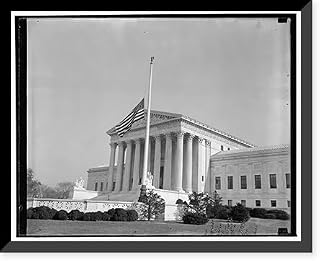 Historic Framed Print, Flag at Supreme Court lowered at half-mast. Washington, D.C., Nov. 16., 17-7/8" x 21-7/8"