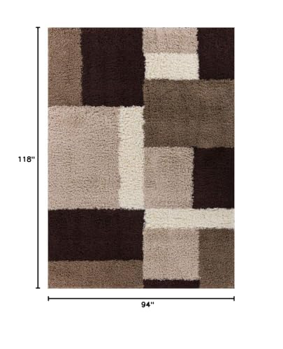 Tapete Well Woven Madison Shag Beige Marrón 7'10"x9'10" miniatura 2