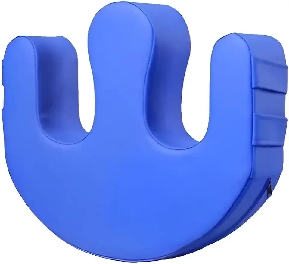 Almofada Ortopédica Giratória, Azul, Design Ergonômico, Auxílio para Transferência de Pacientes Acamados e Idosos, Superfície Curva