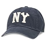 AMERICAN NEEDLE Historic New York Black Yankees Negro League Team Archive Baseball Cap Adjustable Buckle Strap Dad Hat (44747B-NBY-NAVY)