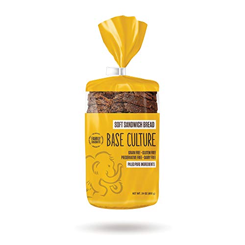 Base Culture Paleo Bread, Large Size | Delicious 100% Paleo, Gluten, Grain, Dairy, and Soy Free- Perfect for Sandwiches (5g Protein Per Loaf, 18 Slices Per Loaf, 6 Count)