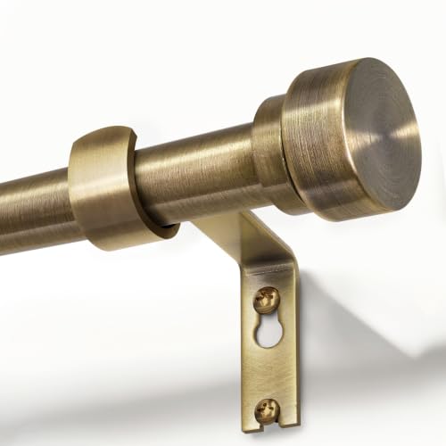 Oneach Heavy Duty Curtain Rods for Windows 72 to 144 Inch, 1 Inch Antique Bronze Curtain Rod, Adjustable Length Rod with Metal Finials, Modern Decor for Bedroom Kitchen Living Room