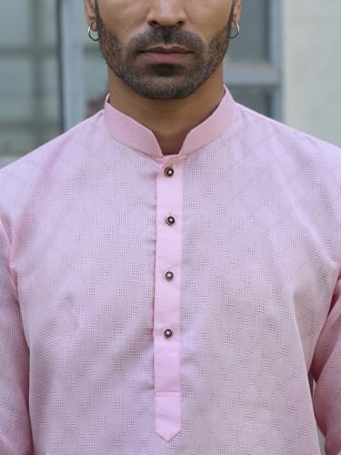 Image of KRAFT INDIA Men's Cotton Kurta Pyjama Set | Woven Design Traditional Ethnic Wear | Festive, Wedding & Casual Outfit | Comfortable & Breathable Fabric