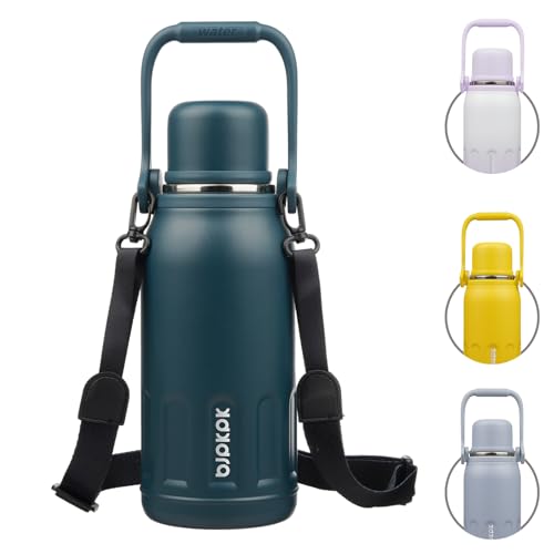 Image of BJPKPK Stainless Steel Insulated Bottle with Handle & Strap, 40oz