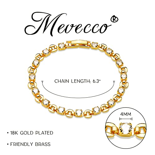 Image of MEVECCO Bracelet for Women 14K Gold Plated Dainty Chain Simple Jewelry Cute Handmade Minimalist for Her