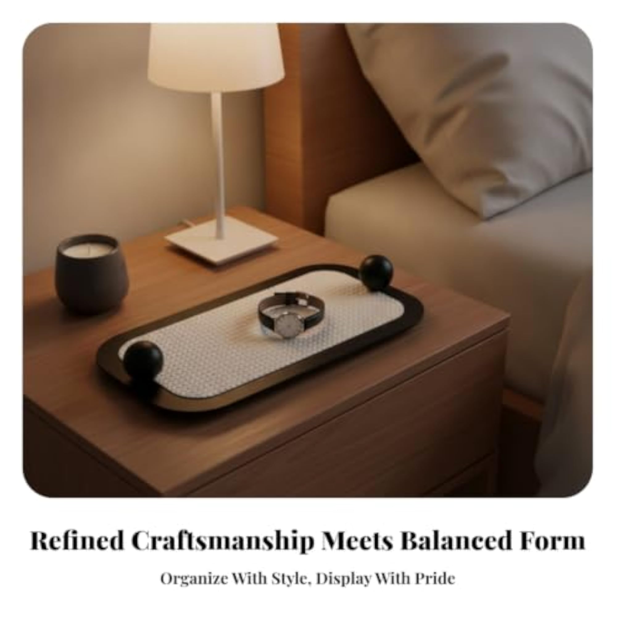 Contemporary Rectangular Decorative Tray for Home Display