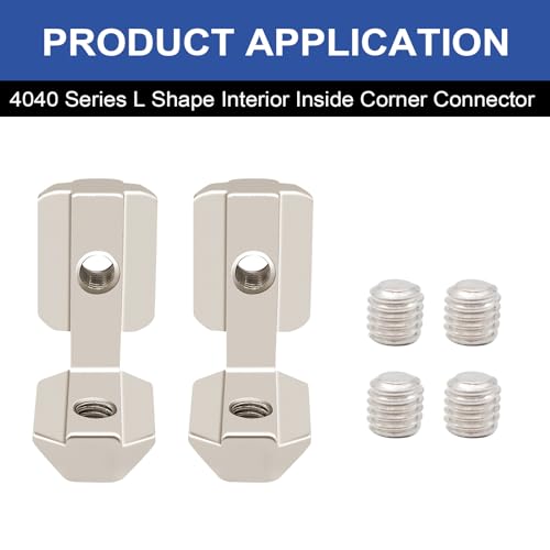 Image of 26pcs Seekliny 4040 Aluminum Extrusion Connector Corner Bracket Joining 4040 Hardware T-Slotted Accessories with Screws for 8020 Aluminum Profile 3D Printer Frame Spare Parts Silver