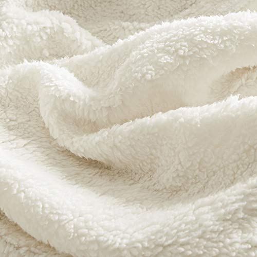 Comfort Spaces Ultra Soft And Cozy Sherpa Reversible Throw Blankets For Couch And Bed, Plush Fleece Cozy Cover With Fuzzy Faux Fur, 50 X 60 In, Grey Plaid #TOP4