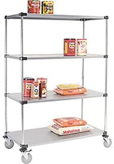 Stainless Steel Shelf Truck, 48x24x92, 1200 Lb. Capacity with Brakes